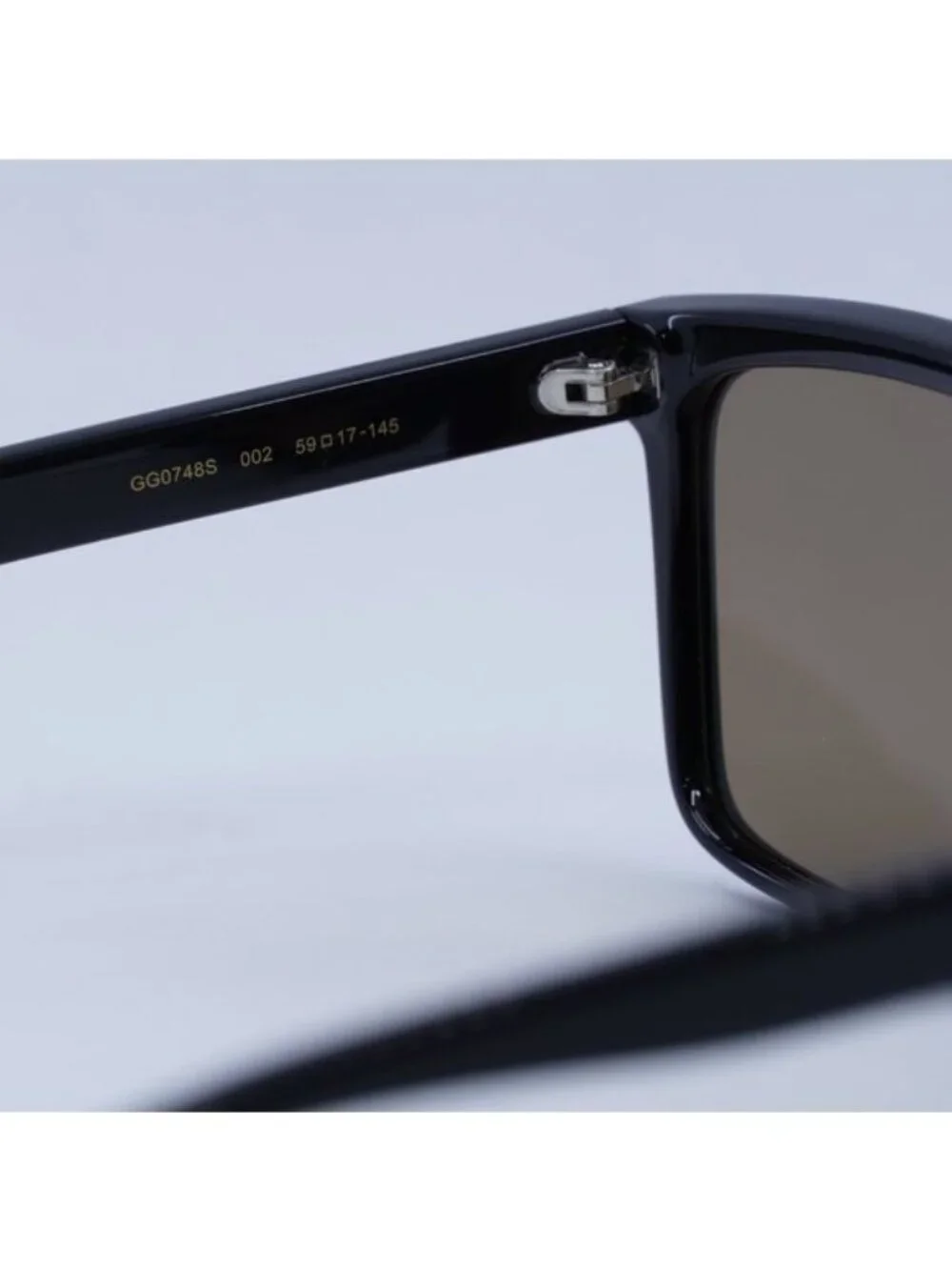 Gucci GG0748S 002 Sunglasses Black Square Frame, Brown Lenses